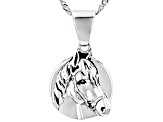 Oxidized Sterling Silver Horse Pendant With Chain