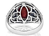 Red Sponge Coral Sterling Silver Men's Ring