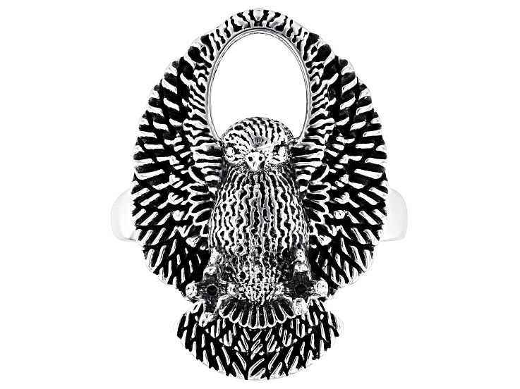 Oxidized Sterling Silver Eagle Ring