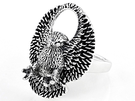 Oxidized Sterling Silver Eagle Ring