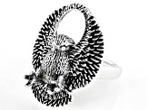 Oxidized Sterling Silver Eagle Ring