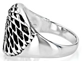 Oxidized Sterling Silver Eagle Men's Ring