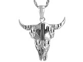 Sterling Silver Cactus & Bull Pendant With Chain