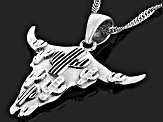 Sterling Silver Cactus & Bull Pendant With Chain