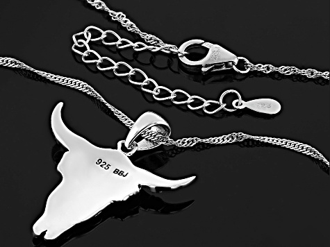 Sterling Silver Cactus & Bull Pendant With Chain