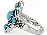 Composite Turquoise Oxidized Sterling Silver Ring