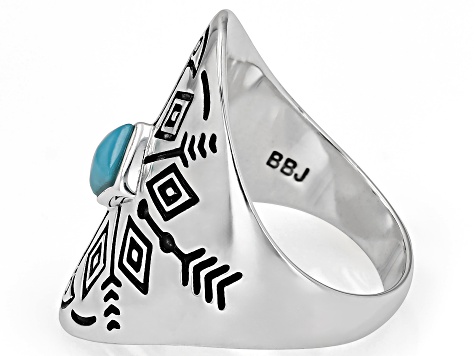 Composite Kingman Turquoise Sterling Silver Statement Ring - SWW926 | JTV