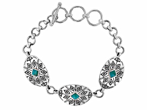 Blue Composite Turquoise Sterling Silver Bracelet