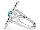 Blue Composite Kingman Turquoise Oxidized Sterling Silver Cross Ring