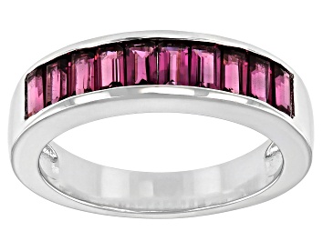 Picture of Purple Rhodolite Rhodium Over Sterling Silver Band Ring 1.65ctw