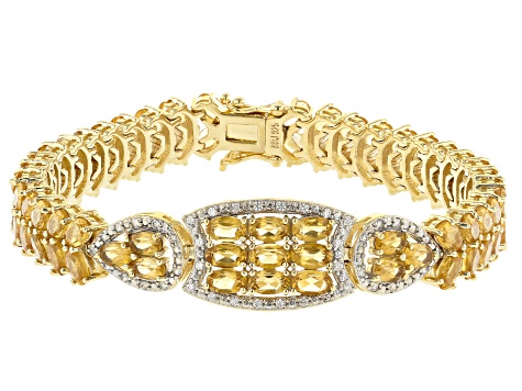Yellow Citrine 18k Yellow Gold Over Sterling Silver Bracelet 14.63ctw
