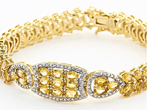 Yellow Citrine 18k Yellow Gold Over Sterling Silver Bracelet 14.63ctw