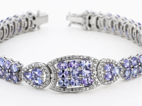 【超安い】 Blue 12.07ctw Bracelet Silver Over Rhodium Tanzanite ジャケット・アウター