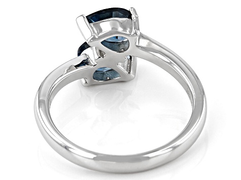 London Blue Topaz Rhodium Over Sterling Silver Ring 1.41ctw
