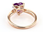 Purple Lab Created Sapphire 18k Rose Gold Over Silver Solitaire Ring 1.83ct