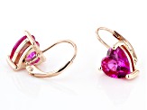 Pink Lab Created Sapphire 18k Rose Gold Over Sterling Silver Earrings 3.71ctw