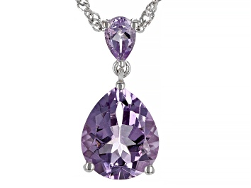 Picture of Lavender Amethyst Rhodium Over Sterling Silver Pendant With Chain 3.65ctw