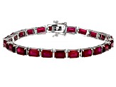 Red Lab Created Ruby Rhodium Over Sterling Silver Bracelet 25.91ctw