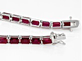 Red Lab Created Ruby Rhodium Over Sterling Silver Bracelet 25.91ctw