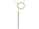 White Zircon 10k Yellow Gold Lariat Necklace .26ctw