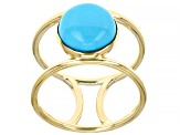 Blue Sleeping Beauty Turquoise 10k Yellow Gold Ring