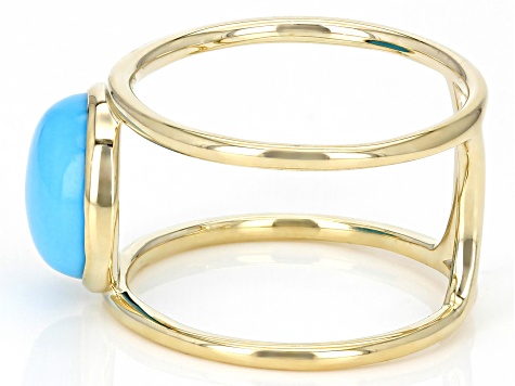 Blue Sleeping Beauty Turquoise 10k Yellow Gold Ring