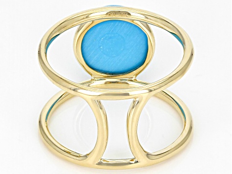 Blue Sleeping Beauty Turquoise 10k Yellow Gold Ring