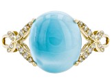 Blue Larimar 10k Yellow Gold Ring 1.09ctw