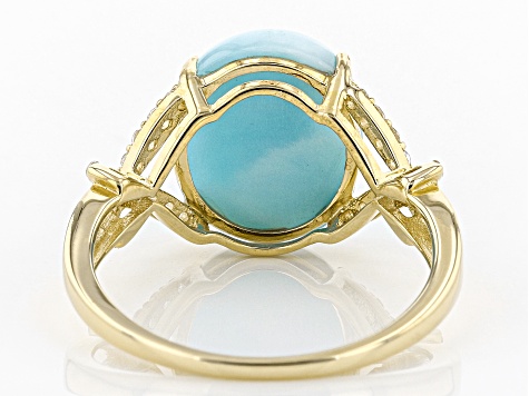 Blue Larimar 10k Yellow Gold Ring 1.09ctw