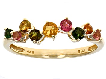 Picture of Multi-Tourmaline 14k Yellow Gold Ring .45ctw