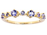 Blue Tanzanite 14k Gold Band Ring .45ctw