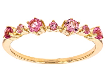Picture of Pink Tourmaline 14k Yellow Gold Band Ring .45ctw
