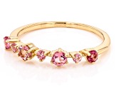 Pink Tourmaline 14k Yellow Gold Band Ring .45ctw