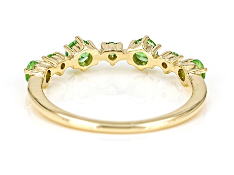 Green Tsavorite 14k Gold Band Ring 0.45ctw