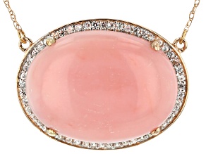 Pink Peruvian Opal 14k Rose Gold Necklace .40ctw
