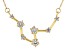 White Zircon 10k Yellow Gold "Pisces" Necklace .61ctw