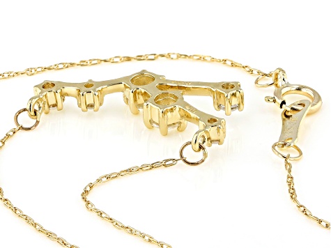 White Zircon 10k Yellow Gold "Taurus" Necklace .45ctw