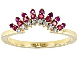 Red Mahaleo® Ruby 10k Yellow Gold Ring 0.31ctw