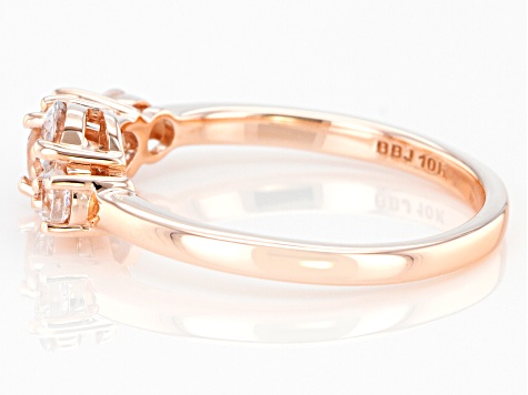 Peach Morganite 10k Rose Gold Ring 0.85ctw