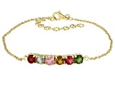 Multi Tourmaline 10k Yellow Gold Bracelet 1.39ctw