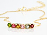 Multi Tourmaline 10k Yellow Gold Bracelet 1.39ctw