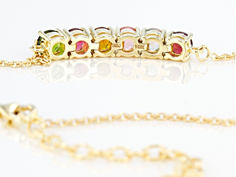 Multi Tourmaline 10k Yellow Gold Bracelet 1.39ctw