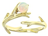 Multi Color Cabochon Opal 10k Yellow Gold Tree Branch Inspired Ring 5mm