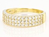White Zircon 10k Yellow Gold Band Ring 0.86ctw