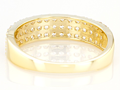 White Zircon 10k Yellow Gold Band Ring 0.86ctw