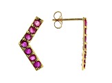 Red Ruby 10k Yellow Gold Stud Earrings. 1.05ctw