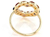 Multi-Color Sapphire 10k Gold Heart Ring