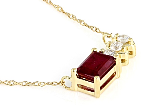 Red Mahaleo® Ruby 10k Yellow Gold Necklace .73ctw