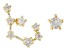 White Zircon 10k Yellow Gold "Sagittarius" Stud Earrings 0.31ctw