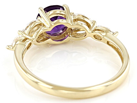 Purple African Amethyst 10k Yellow Gold Ring 1.22ctw